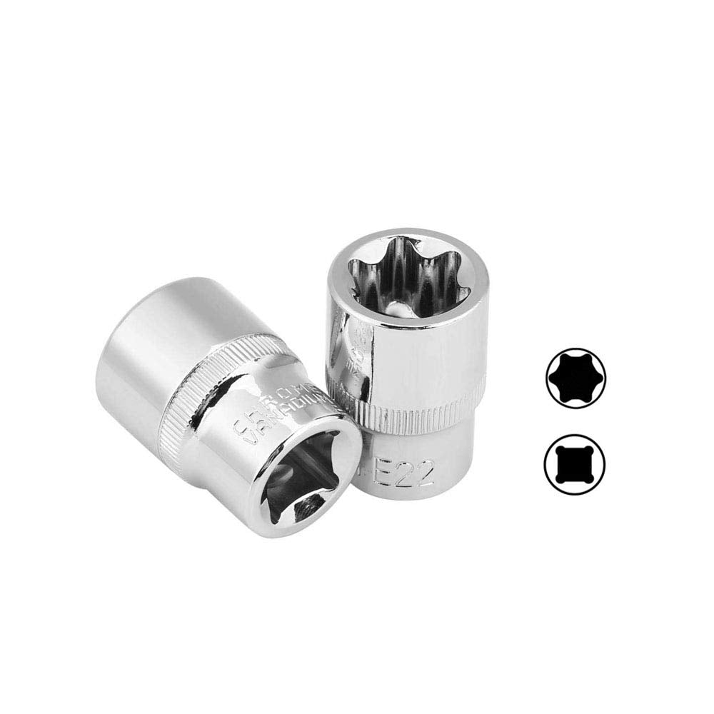 Başlıq, FORCI, UAQ8QE8, qısaboy, Torx tipli, 1/4 düym, E8